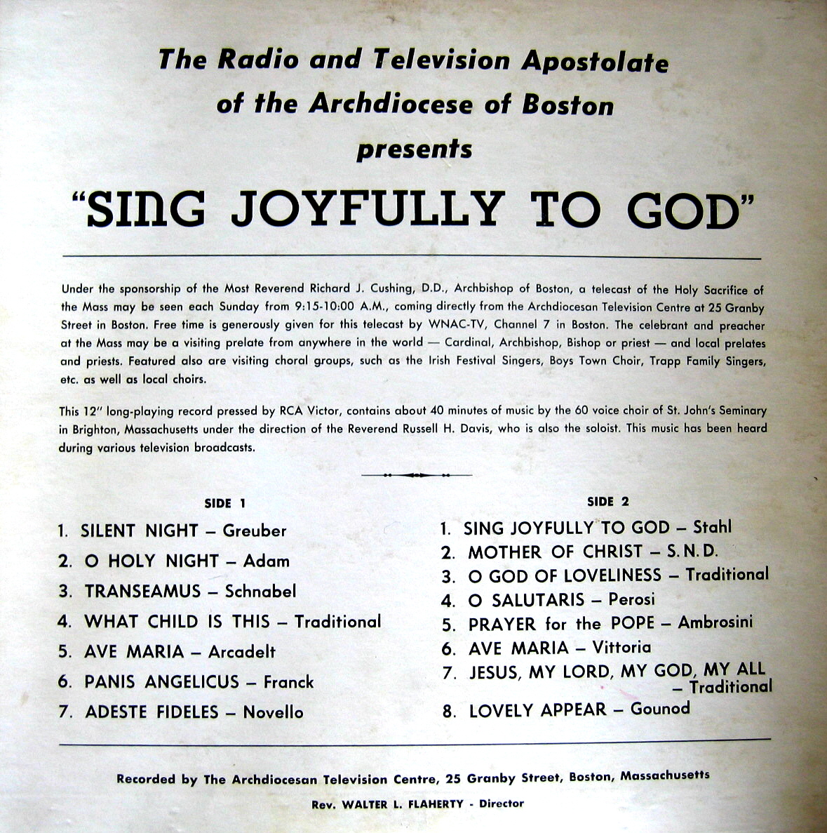 Sing Joyfully to God back sleeve